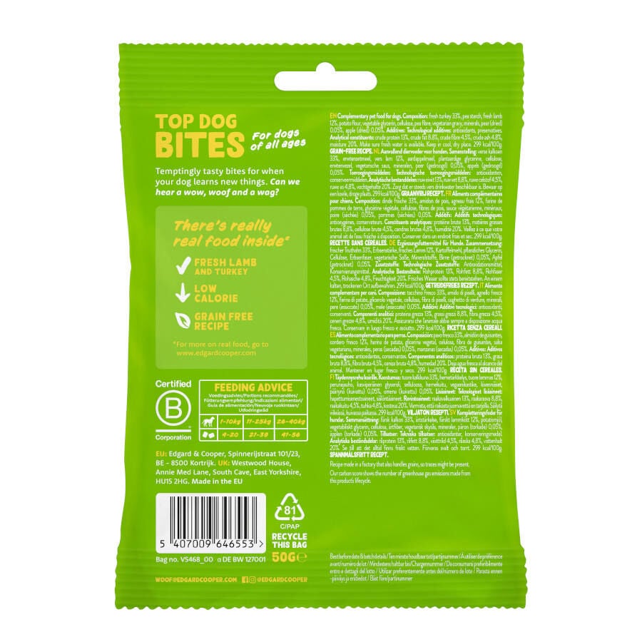 50 g Edgard y Cooper Snacks Mini de Borrego e Peru para c&atilde;es, , large Imagem n&uacute;mero 7